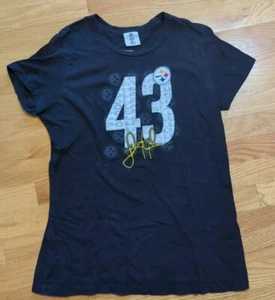 NFL Pittsburgh Steelers Womens Troy Polamalu #43 Shirt XL Black Team Apparel - Picture 1 of 11
