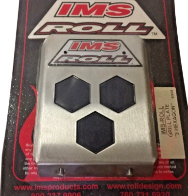 Placa de rejilla de parachoques delantero cuádruple ATV clásico personalizado diseño rollo IMS 3 hexágonos Foto 1 de 3