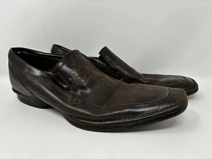 Mark Nason Shoes Men's 8.5 Lounge Square Toe Slip On Loafers 71834 Brown Leather - Picture 1 of 14