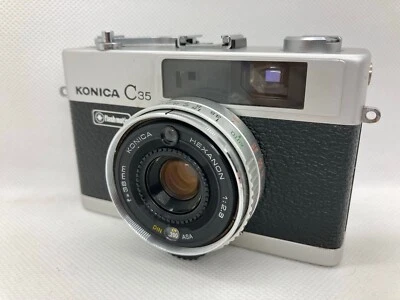 Konica C35 Flash Matic Silver 38mm f/2.8 Rangefinder 35mm Film Camera - Image 1 of 4