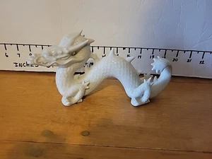 Vintage Japan Art Porcelain White Dragon Figurine 9" Long  - Picture 1 of 12
