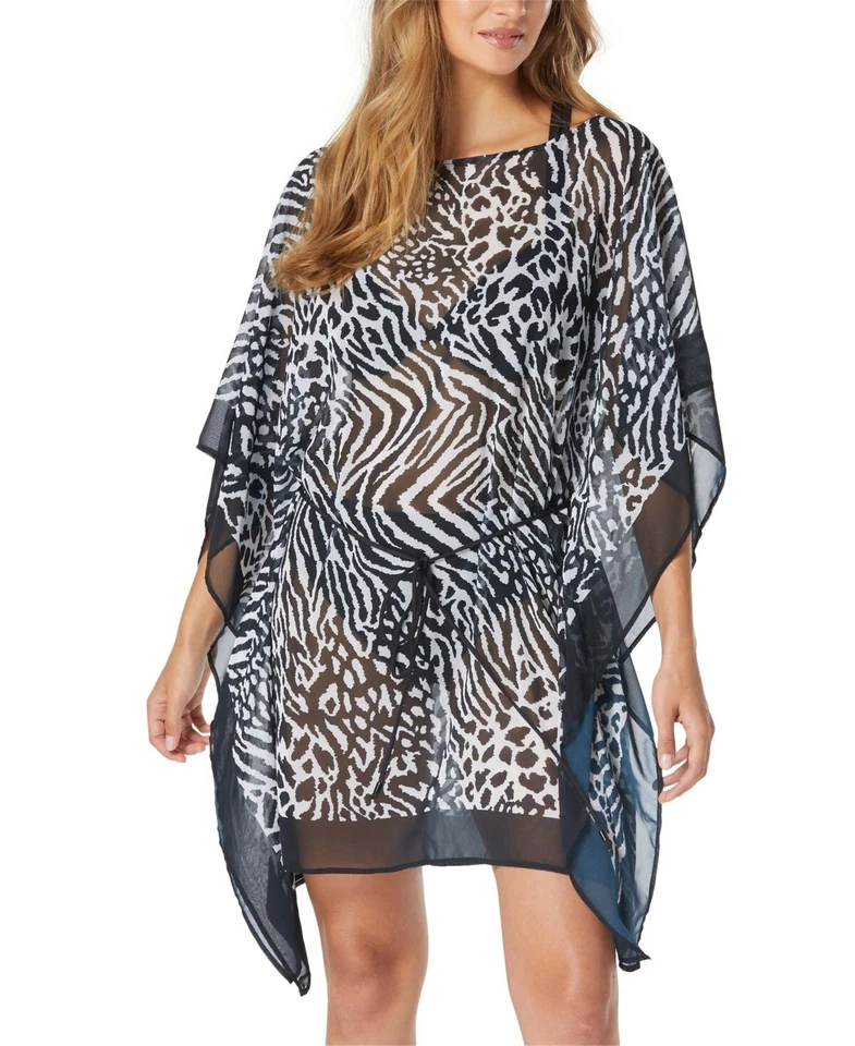 Coco Contours womens Chiffon Caftan  Coverup Top in Animal Print Size L/XL NWT - Image 1 of 1