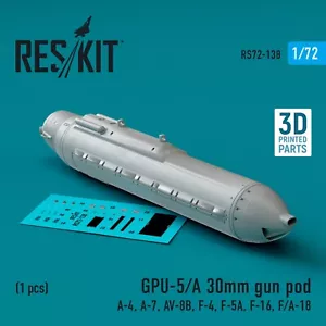 GPU-5/A 30mm gun pod 1pcs (A-4, A-7, AV-8B, F-4, F-5A, F-16, F/A-18) Scale 1:72 - Picture 1 of 4