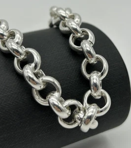 925 Sterling Silver 10mm Round Belcher Chain 24 Inch Chunky Necklace NEW - Picture 1 of 6