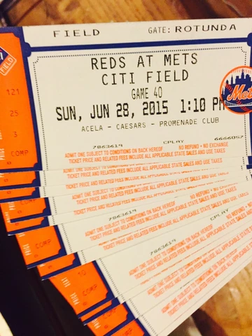 Steven Matz Historical Debut Vs Reds June 28/2015 At Citi Field /stub Ticket Cover