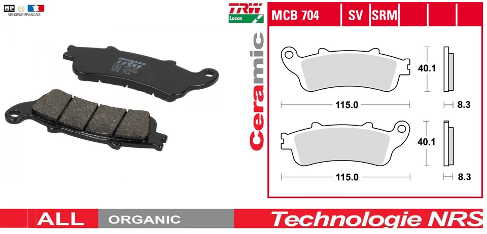 Honda VFR 800 ABS 06 13 SBS Arrière Céramique plaquettes de frein
