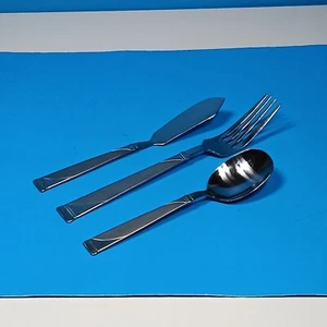 Pfaltzgraff PASSAGE? Stainless Flatware 3 pc: Sugar Spoon, Butter Knife, Lg Fork - Picture 1 of 6