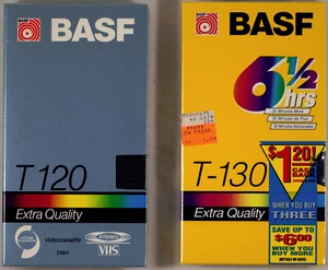 BASF Extra Quality VHS Video Tapes ● T-120 & T-130 ● [Sealed] ● From About 1994 - Picture 1 of 2
