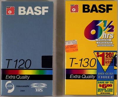 BASF Extra Quality VHS Video Tapes ● T-120 & T-130 ● [Sealed] ● From About 1994 - Image 1 of 2