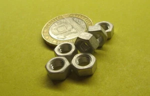 Aluminum Hex Nut, RH, M5 x 0.8 x 8mm W x 4 mm H  50 Pcs - Picture 1 of 12
