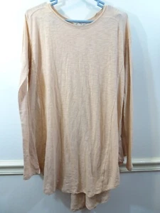 Camisa Trapecio Free People S Aria Mangas Largas Melocotón NUEVA Informal Fluida Costera - Imagen 1 de 6