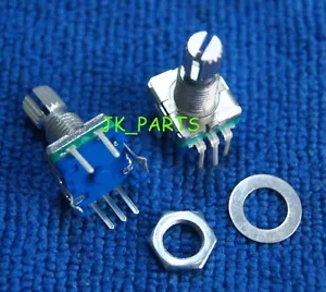 5 pz Interruttore encoder rotante EC11 potenziometro digitale audio 15 mm albero zigrinato - Foto 1 di 1