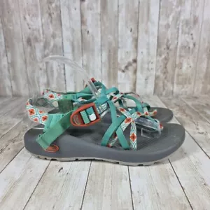 Chaco Z/Cloud X Sandals Sport Active Walking Strappy Teal Orange Women's 8 - Picture 1 of 6