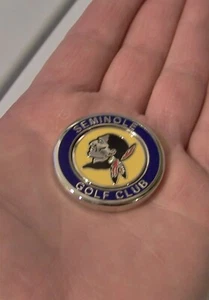 NEW PRG Duo Magnetic Metal & Enamel Golf Ball Marker SEMINOLE GOLF CLUB Indian - Picture 1 of 4