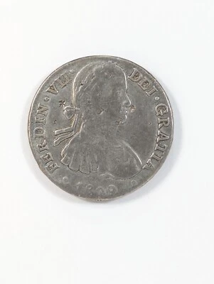 1809 Ferdin VII Dei Gratia Spanish Colonies 8 Reales Silver Coin with Chop Marks - Image 1 of 4