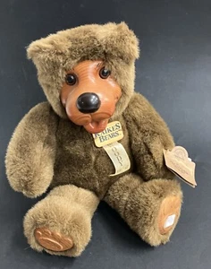 Robert Raikes Woody Brown Bear 12" Wood Face Feet With Tags Applause - Picture 1 of 12