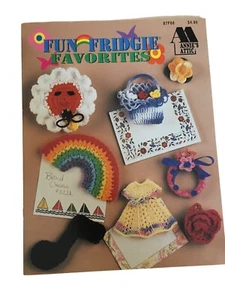 Annie's Attic Fun Fridgie Favorites Crochet Magnets Rainbow Flower Rose Basket - Picture 1 of 11