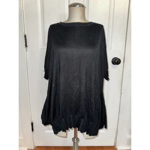 PLANET by Lauren G Asymmetrical Rib V Neck Sweater Lagenlook One Size OS - Picture 1 of 7