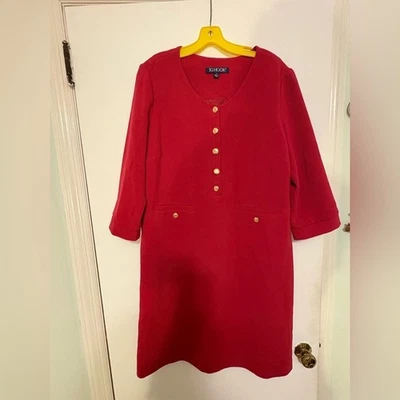 JG крюк винтажный красный праздник кнопка платье размер 14 Рождество ретро праздничная кнопка - Изображение 1 из 4