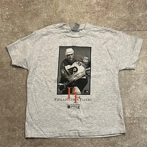 Vintage Y2K Eric Lindros Philly Flyers Jugend L 14-16 T-Shirt Baumwolle USA Einzelnaht - Bild 1 von 9