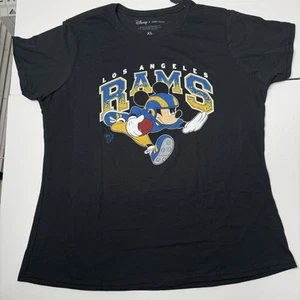 Disney X Junk Food Los Angeles LA Rams NFL Mickey Mouse Women's T-Shirt Size XL - Picture 1 of 4