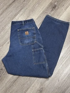CARHARTT B13 HDK Work Jeans Dungaree Fit Denim Carpenter Pants Mens 40x34” Blue - Foto 1 di 11