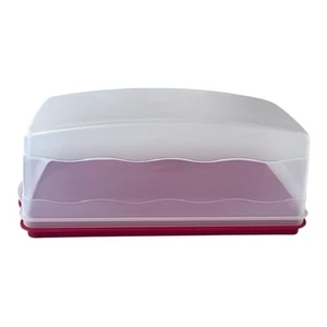 Tupperware Brotkasten Servierhalter Kuchen weinrot rechteckig rot 5940 Top 5959 - Bild 1 von 9