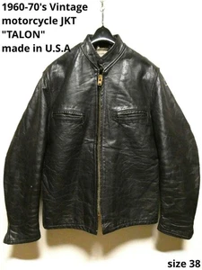 Vintage 1960-1970s Talon Inverted V Shape Single Rides Jacket Mens Size 38 - Bild 1 von 9