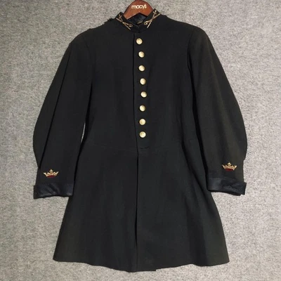 Chaqueta Militar De Colección M C Lilley Para Hombre Mediana Negra Lana Botones Dorados Años 1900 Foto 1 de 4