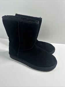 Koolaburra Ugg Koola Short Boot Women 9 Black Fuzzy Comfort Winter Shoes - Picture 1 of 8