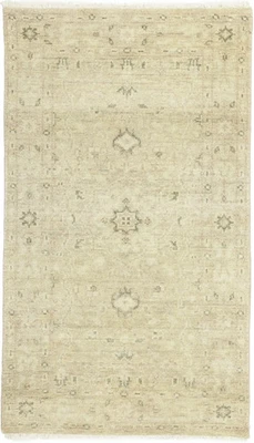 Hand-Knotted Transitional Oriental Rug Muted Floral Style Bedroom Carpet 3X5 ft - Image 1 of 4