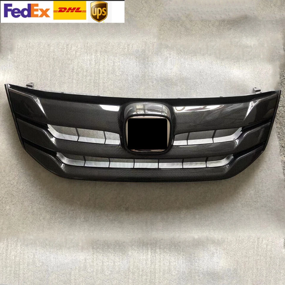 Carbon Fiber Color Black Grille Front Grill For Honda Crosstour 2013 2014 2015 - Image 1 of 1