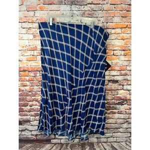 NEW Ava & Viv blue plaid elastic waist skirt women's size 1x - Picture 1 of 6