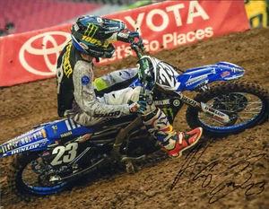 AARON PLESSINGER SIGNED AUTO'D 11X14 PHOTO POSTER AMA SUPERCROSS YAMAHA A - Picture 1 of 2