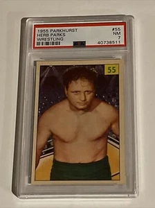 1955 Parkhurst wrestling #55 Herb Parks-PSA 7 - Picture 1 of 2