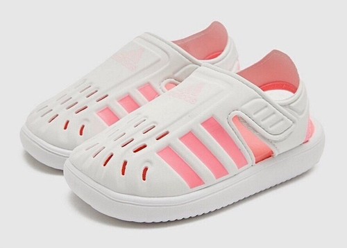 Sandali Adidas punta chiusa bianchi e rosa bambino taglia UK 9 NUOVISSIMI SCATOLA ????