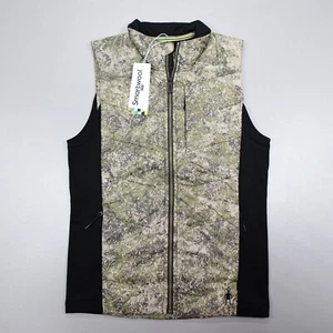Smartwool Smartloft Vest Full Zip Black Camo Slim Fit Wicking DWR Men's Size S - Picture 1 of 9