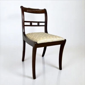 Antica Sedia Inglese D'epoca In Mogano Intarsio Ottone Vintage stile Regency 700 - Picture 1 of 11