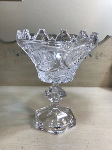 Antique American Brilliant Period Cut Glass Etched Candy Compote Pedestal Dish - Picture 1 of 5