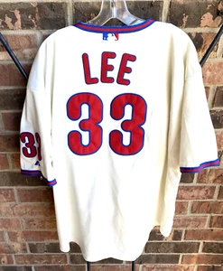 MLB Philadelphia Phillies Cliff Lee 33 Cream Cool Base Sewn Jersey Men 54 - Picture 1 of 17