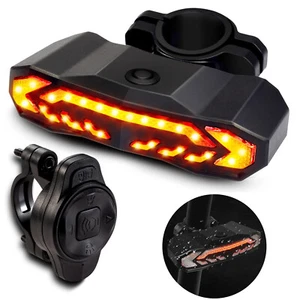Smart Bike Tail Light LED USB with Turn Signals Automatic Brake Light Remote NEW - Picture 1 of 9