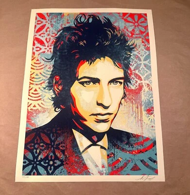 Obey Giant Bob Dylan A Hard Rains a Gonna Fall Shepard Fairey Signed Print #/500 - image 1 of 4