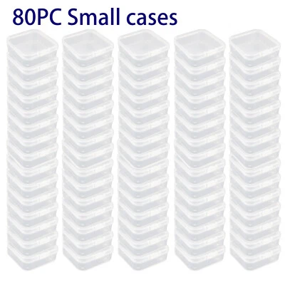 80x Small Plastic Storage Boxes Container Square Box Coins Screws Jewelry Crafts - Image 1 of 4