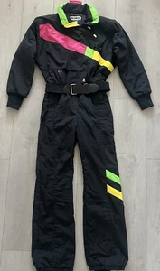 Vintage 80’s Obermeyer Rhonda Thinsulate Neon Belted Ski Snowsuit Women’s 8 - Picture 1 of 9