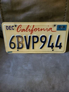 California License Plate (1) 6BVP944. (December, 2009) - Picture 1 of 1