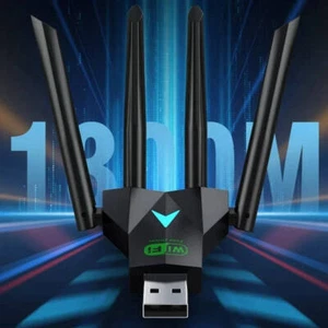 1300Mbps USB WiFi Adapter Dual Band 2.4G 5.8GHz Wireless Network Card Receiver - Bild 1 von 12