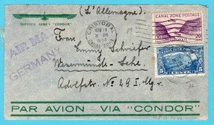 CANAL ZONE air cover 1934 Cristobal to Wesermünde, Germany - Picture 1 of 2