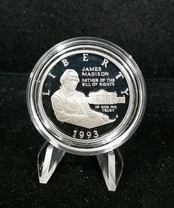 1993-S Proof James Madison Bill of Rights Comm Silver Half Dollar/Capsule #5914 - Picture 1 of 3