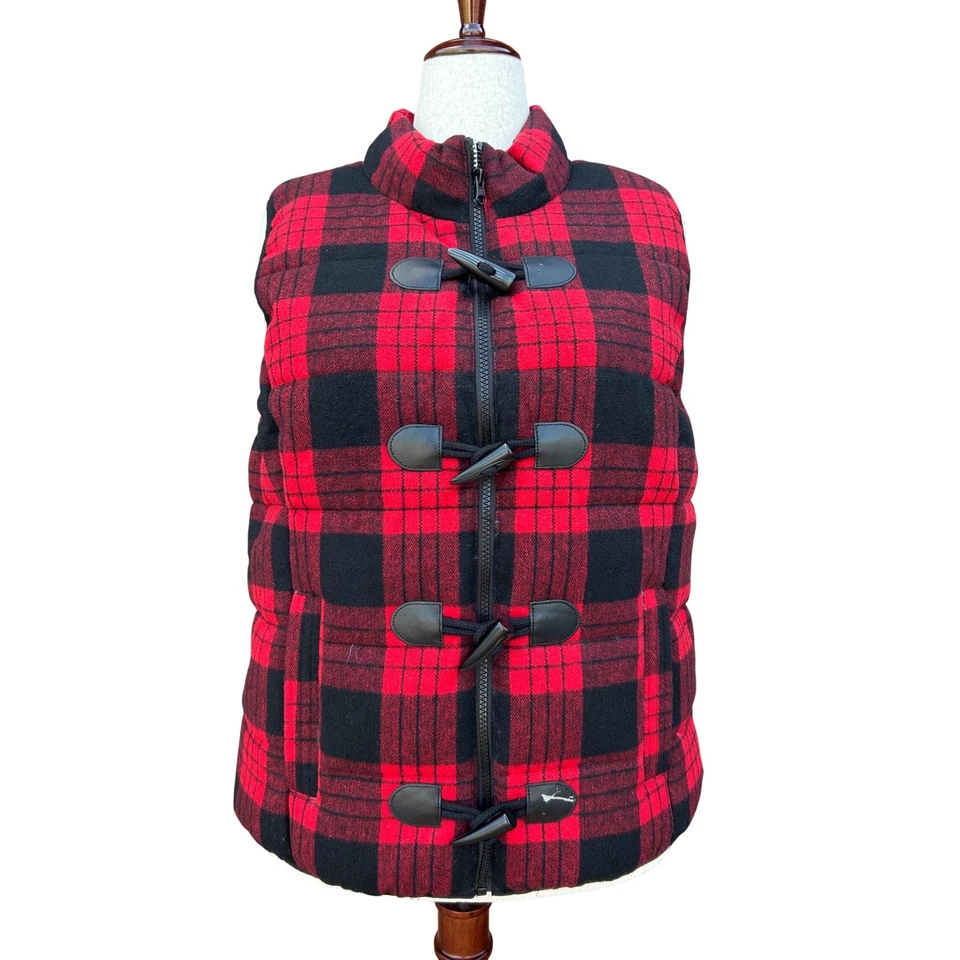 Chaqueta Chaleco Puffer Ruff Hewn Wms Talla XL Rojo Negro Búfalo Cuadros Preppycore Foto 1 de 4