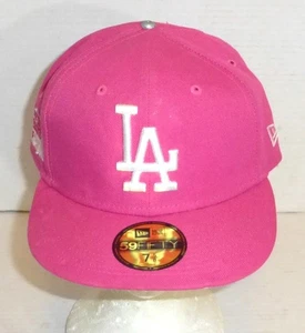 New Era 59Fifty LA Dodgers World Series 1981 Fitted Pink Hat Size: 7 5/8  READ - Picture 1 of 9